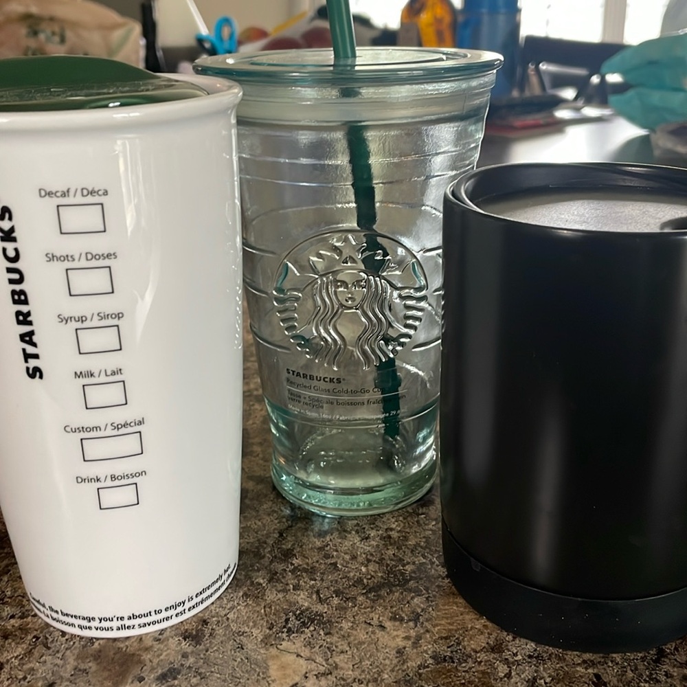 3 Starbucks travel cups!